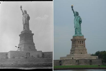 Statue of Liberty (somewhere from 1934 - 1956) and now 