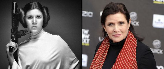 Star Wars - Princess Leia (Carrie Fisher) Then and Now