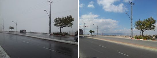 Arad, Israel, snow storm 2015 before and after photos, Ben Yair St.