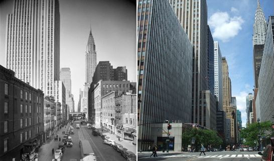East 42nd St. corner of 2nd ave. New York City, USA 1937 - 2010 