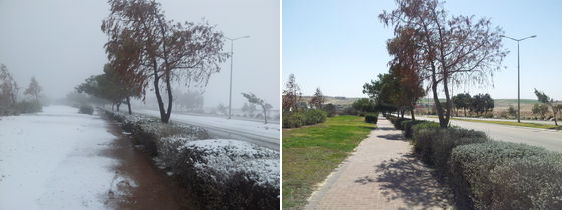 ערד תמונות סופת שלג לפני ואחרי 2015 