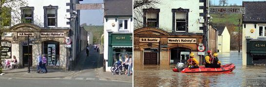 Flood at Main Street, Cockermouth, England