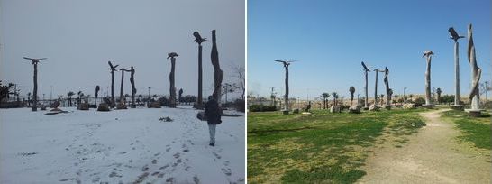 Arad 2015 snowstorm - park at city entrance